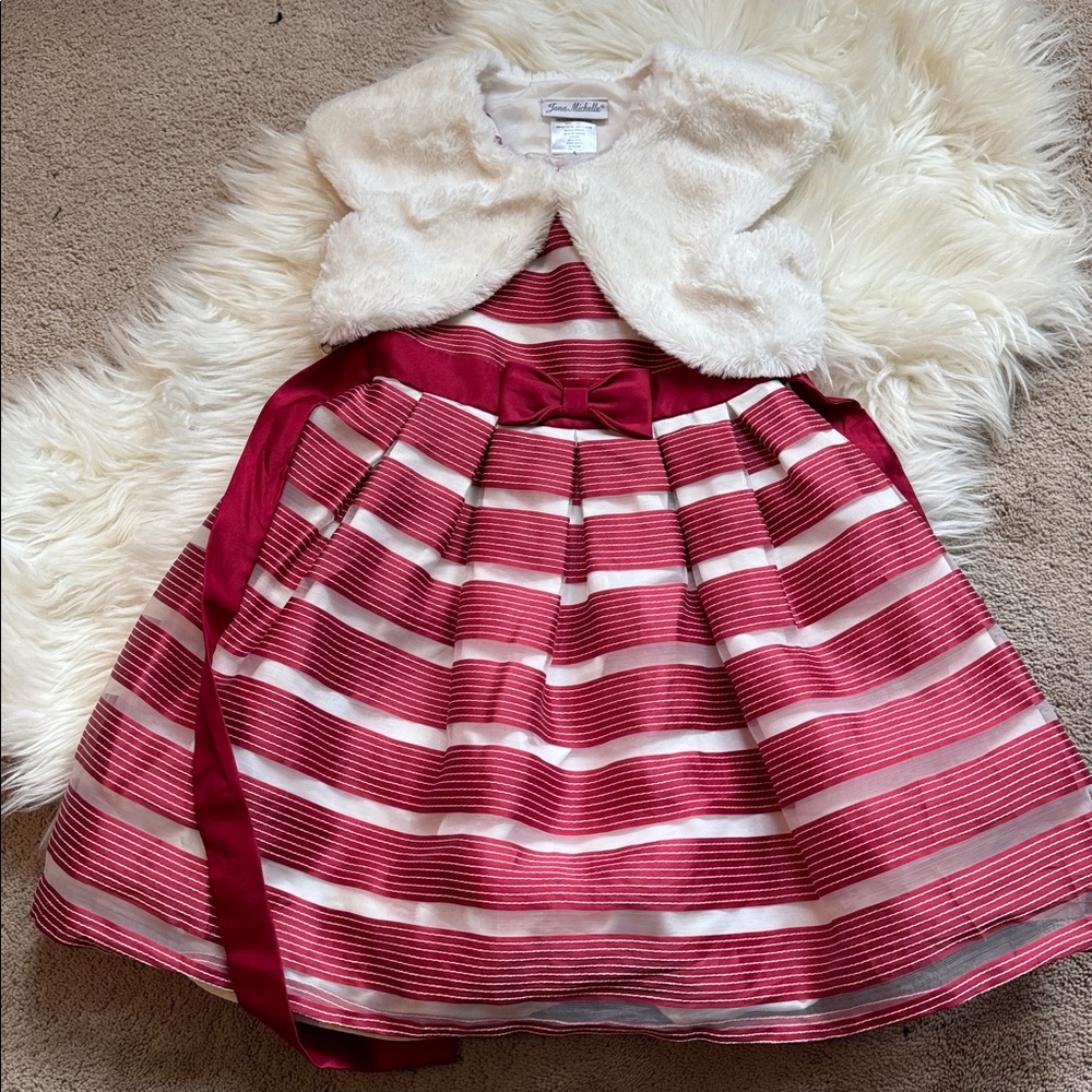 Jona Michelle Pink and White Striped Dress